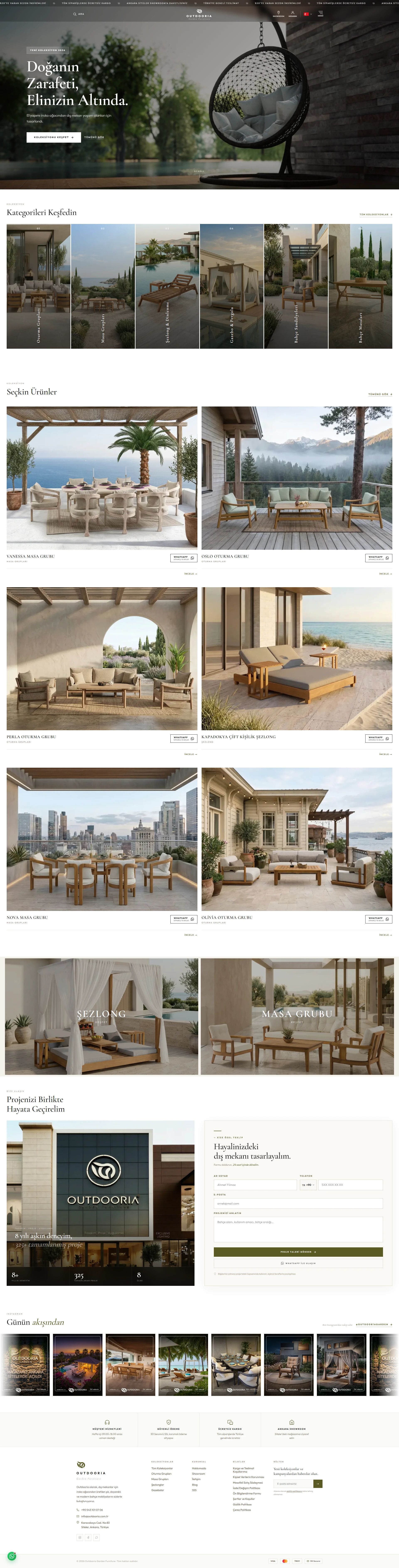 Outdooria için hazırlanan web sitesi